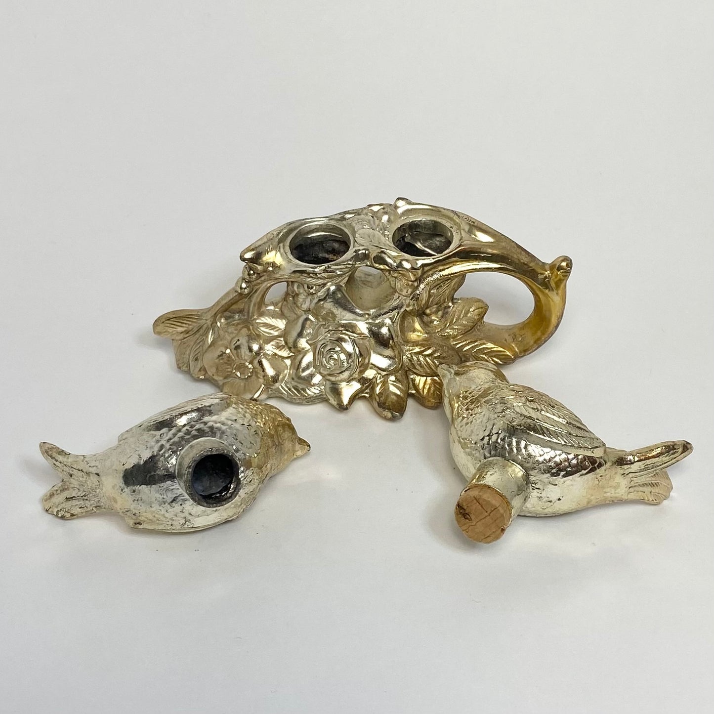 Gold-Plated Bird Salt and Pepper Shaker Set 1950s