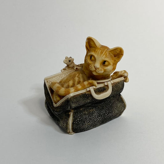 Harmony Kingdom - David Lawrence - Cat in Doctor Bag Trinket Box 2002
