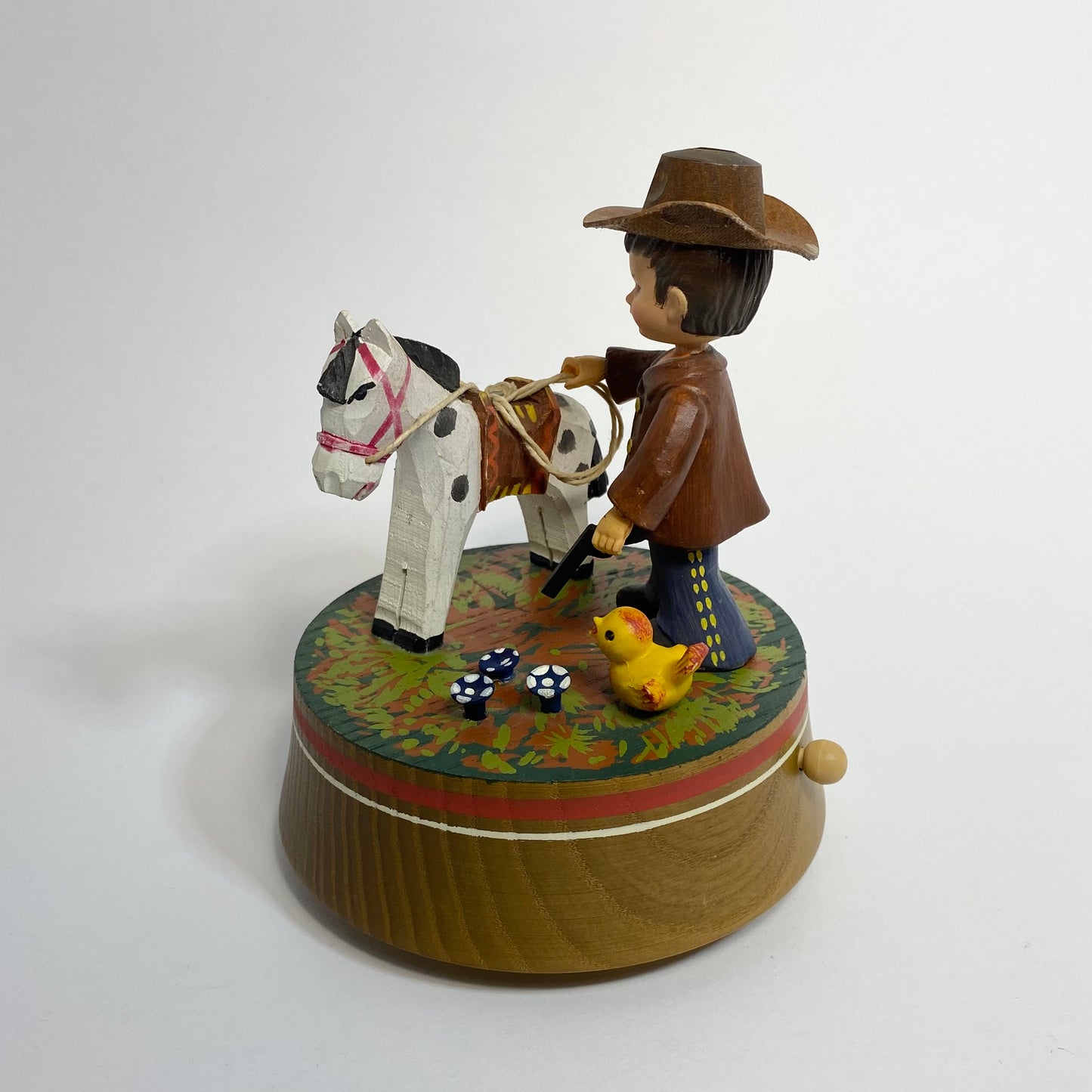 ANRI - Cowboy with Spotted Horse Wooden Music Box