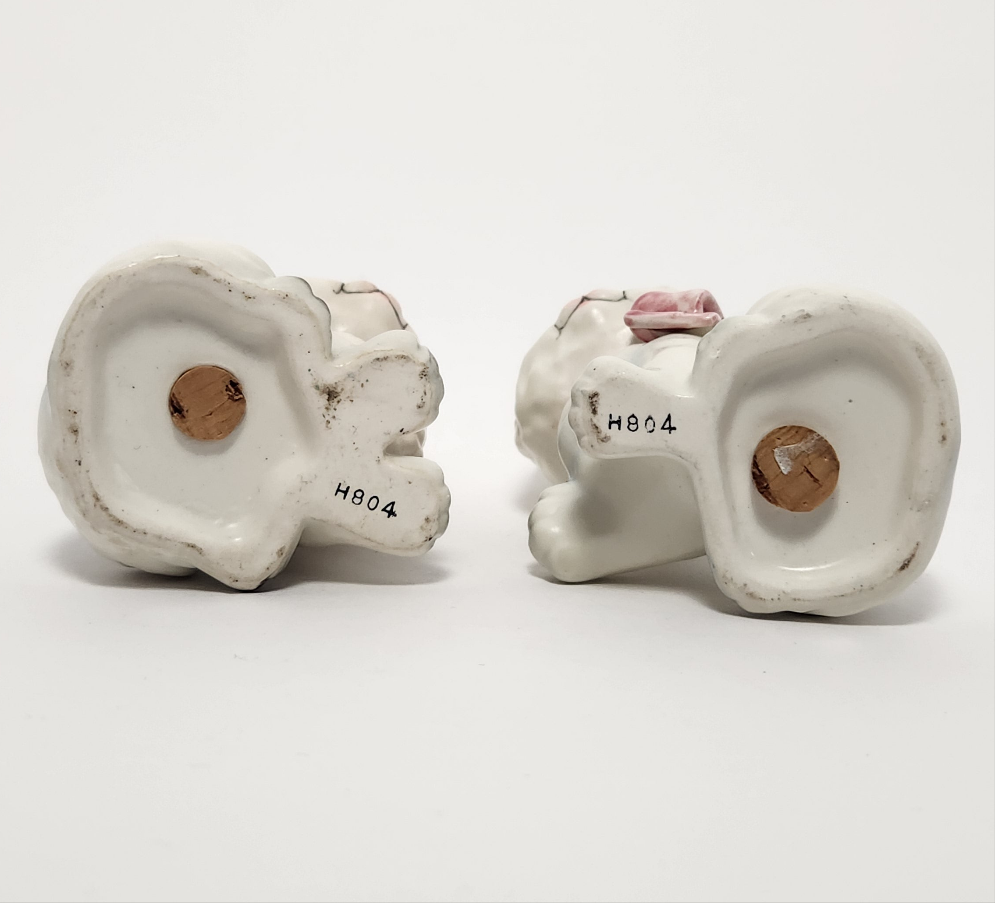 White Kittens with Bows Salt and Pepper Shaker Set
