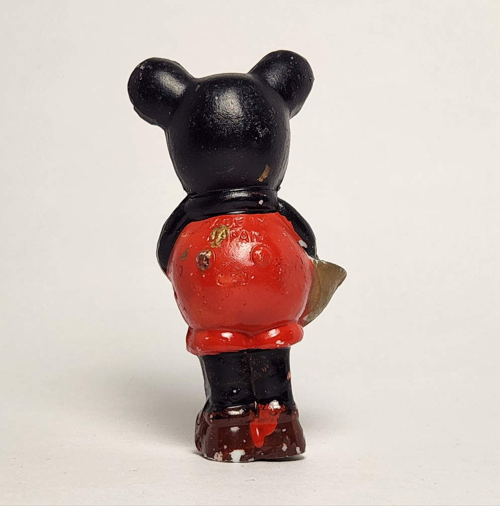 Porcelain Bisque Mickey Mouse Playing Horn Figurine 1930s