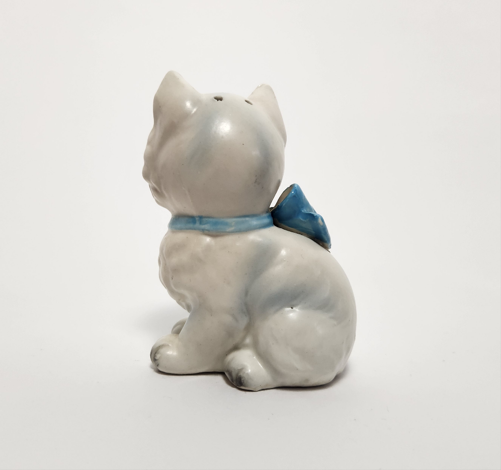 White Kittens with Bows Salt and Pepper Shaker Set