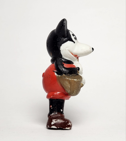 Porcelain Bisque Mickey Mouse Playing Horn Figurine 1930s