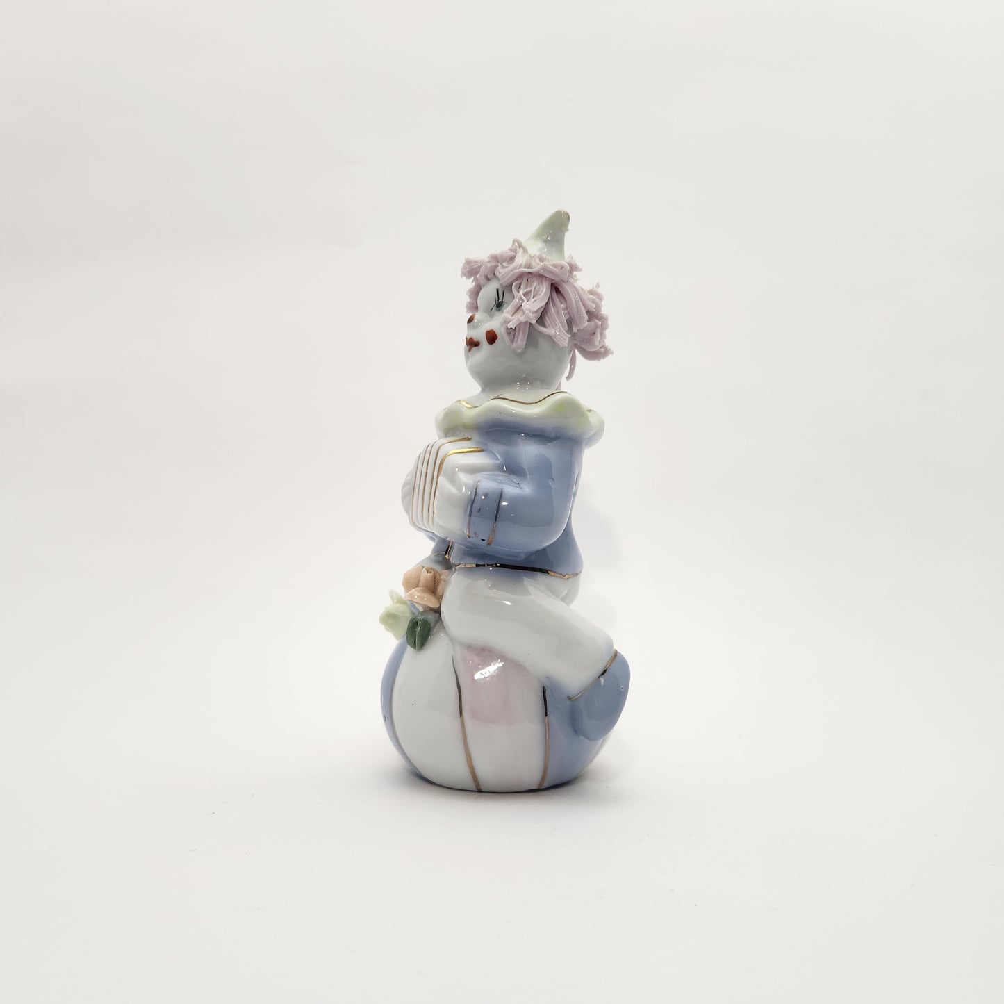 Spaghetti Hair Clown with Accordion Figurine