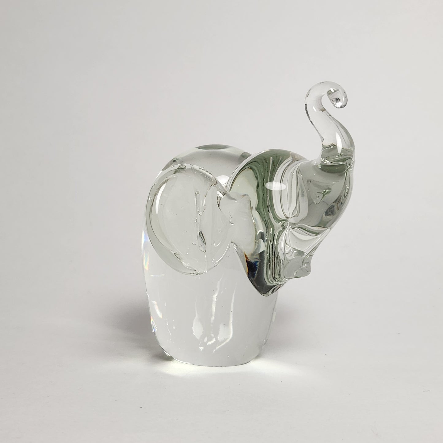 Clear Glass Elephant Figurine