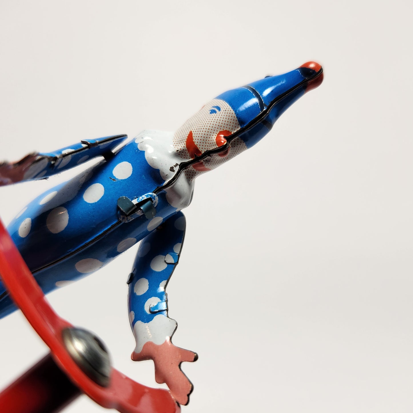 Lemezarugyar - Tin Lithographed Clown on Scooter Wind-up Toy