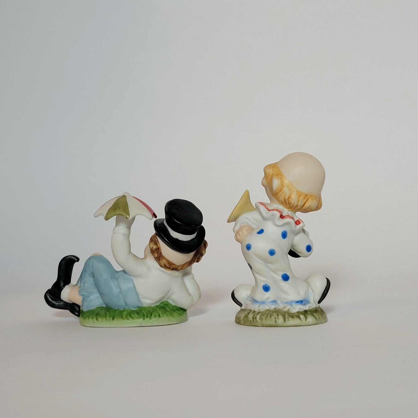 Lefton - Porcelain Clown Figurines (Set of 2) 1980s