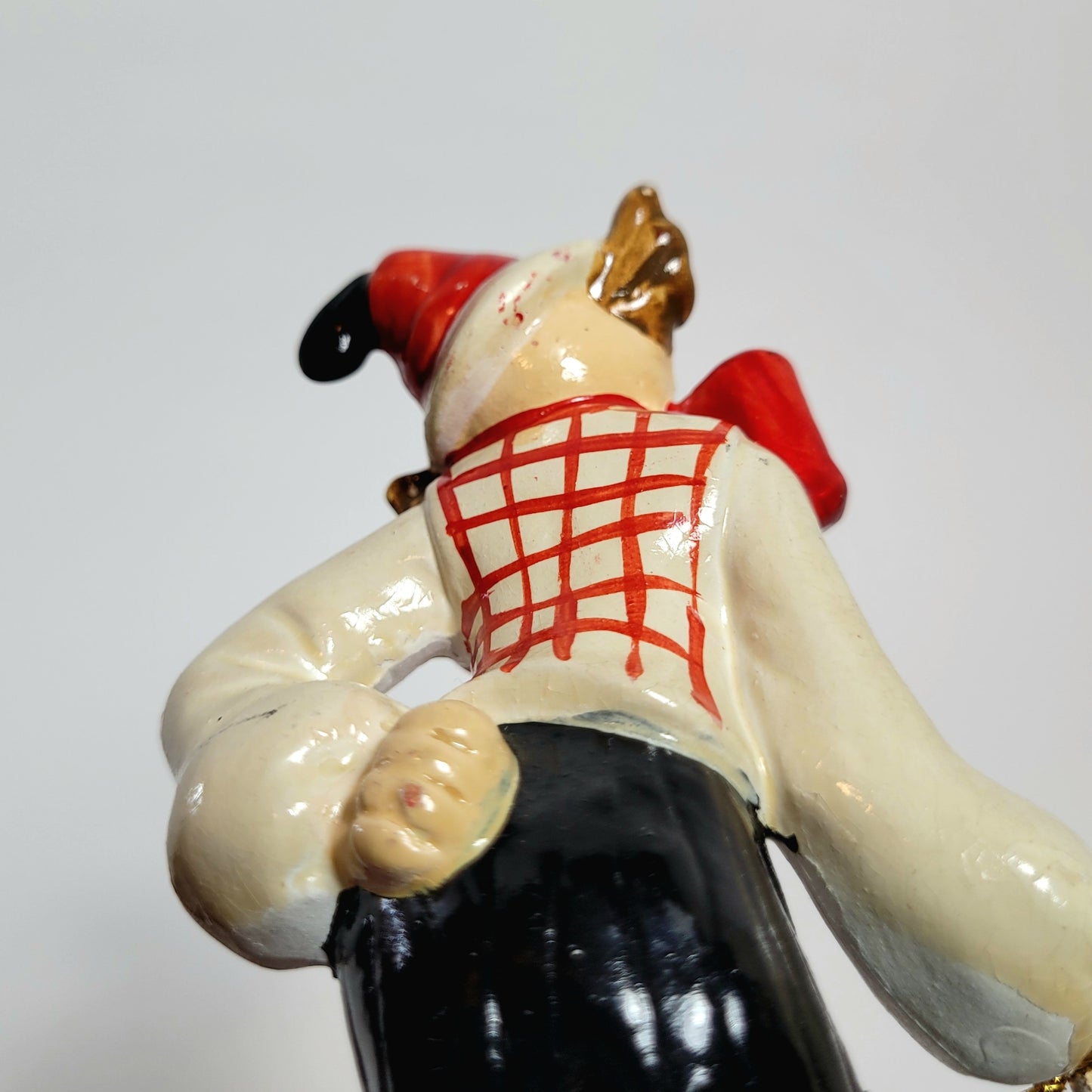 Enesco - Porcelain Clown with Dog on Leash Figurine
