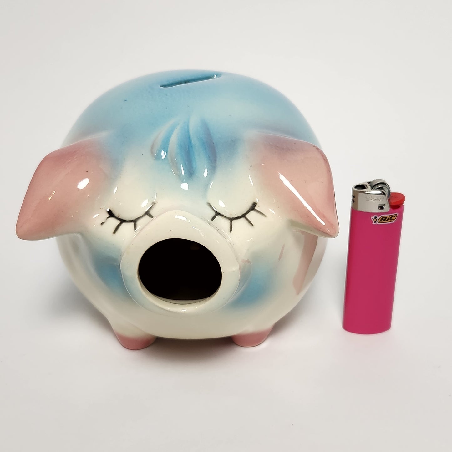Hull Leeds - Blue Corky Pig Ceramic Piggy Bank 1957