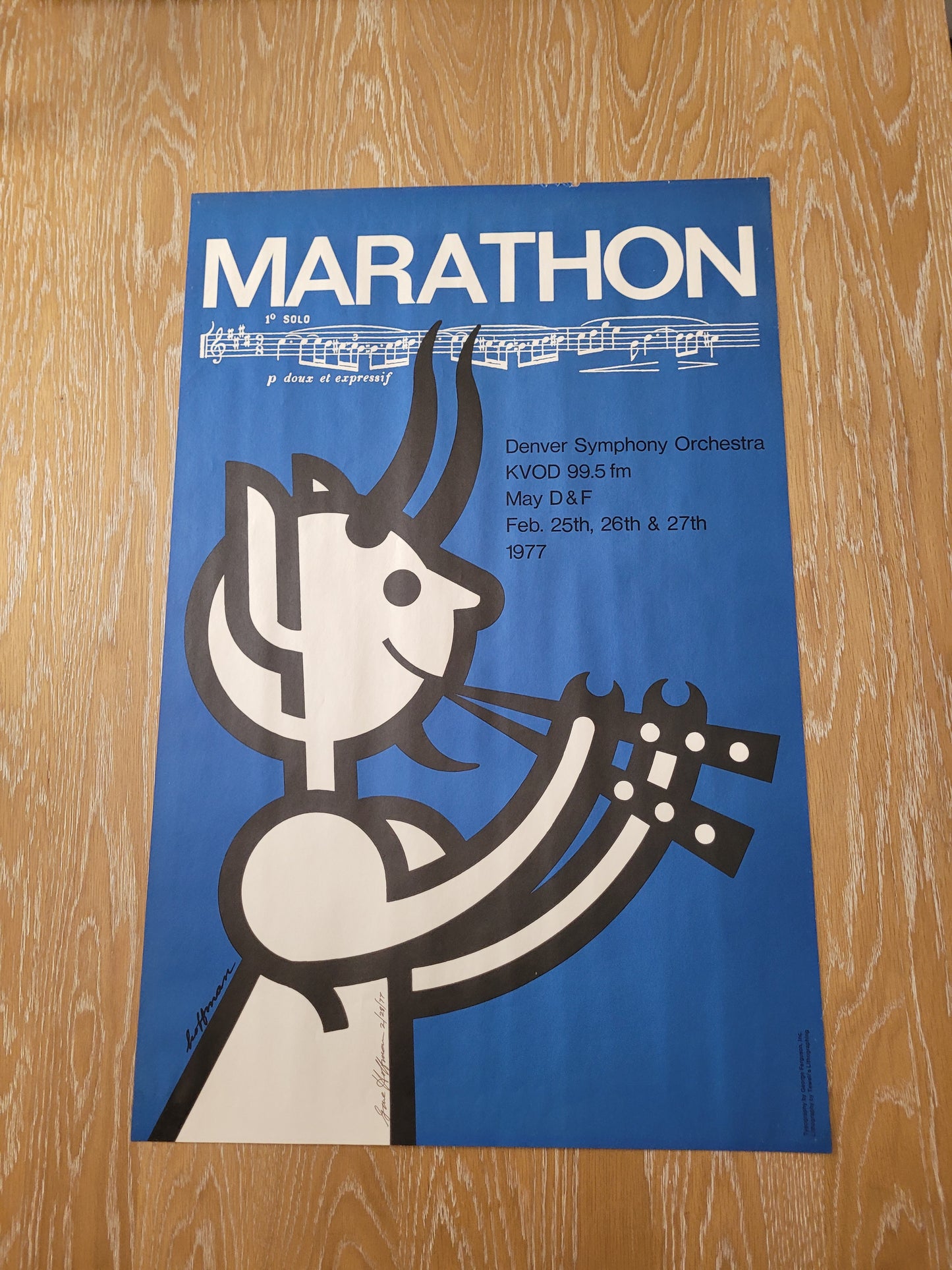 Marathon - Gene Hoffman - May D & F Denver Symphony Orchestra Lithograph Poster 1977