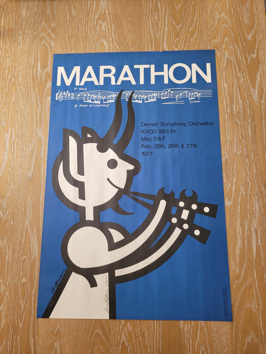 Marathon - Gene Hoffman - May D & F Denver Symphony Orchestra Lithograph Poster 1977