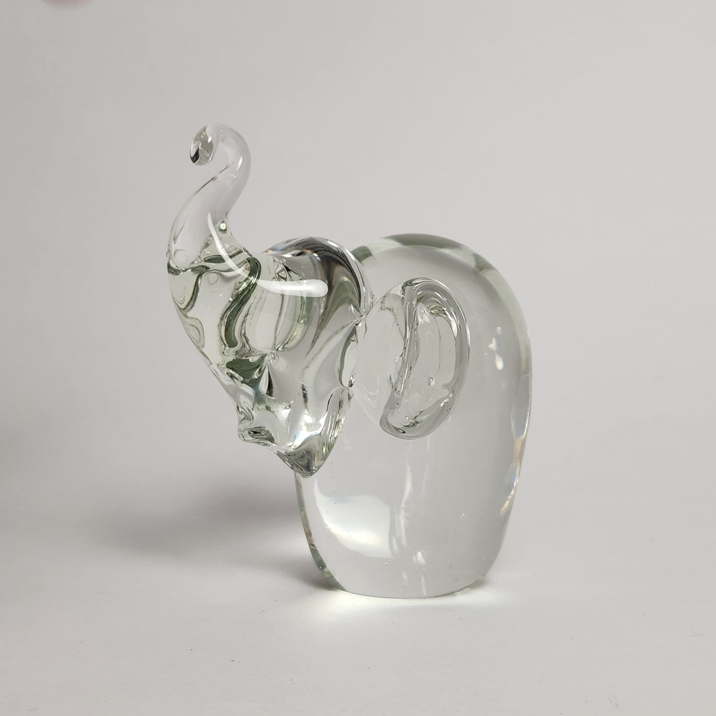 Clear Glass Elephant Figurine