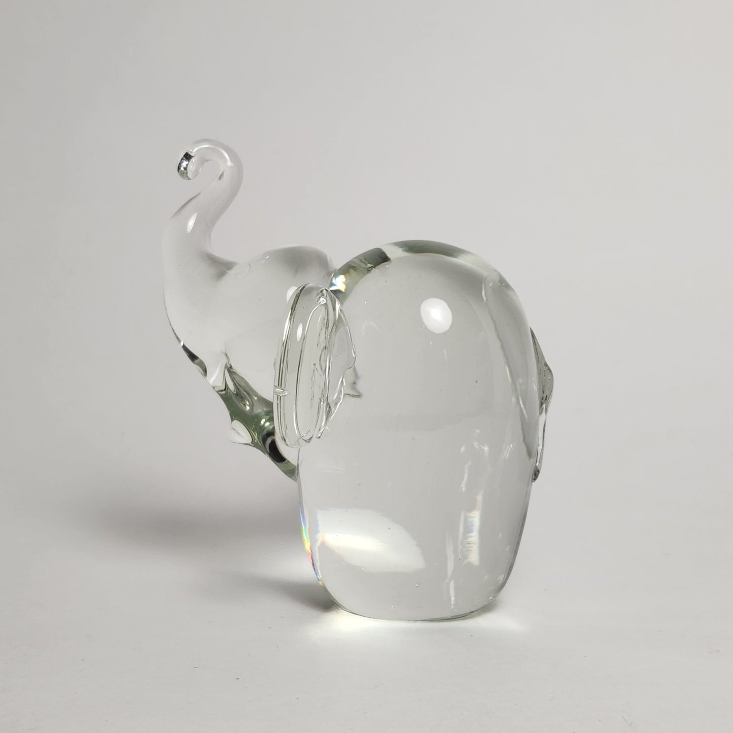 Clear Glass Elephant Figurine