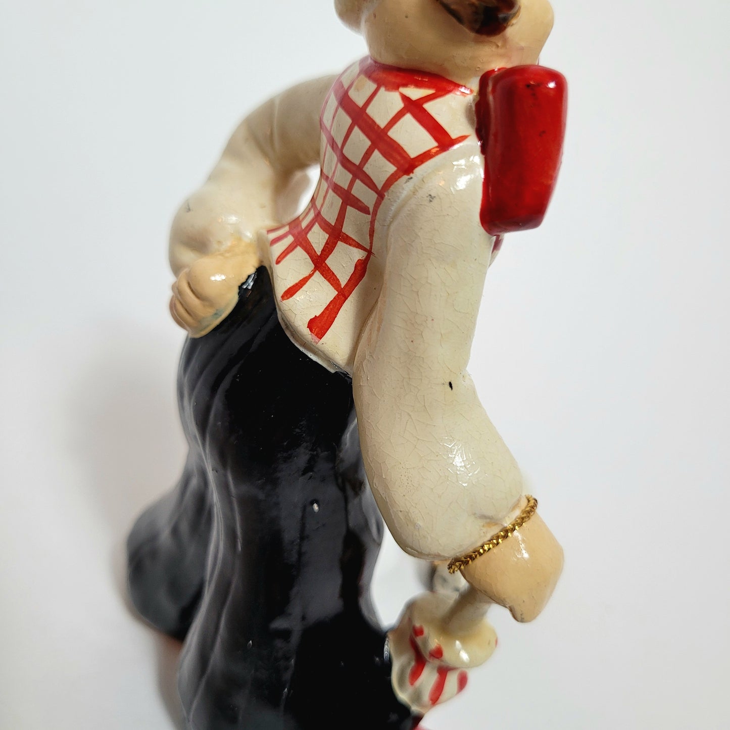 Enesco - Porcelain Clown with Dog on Leash Figurine
