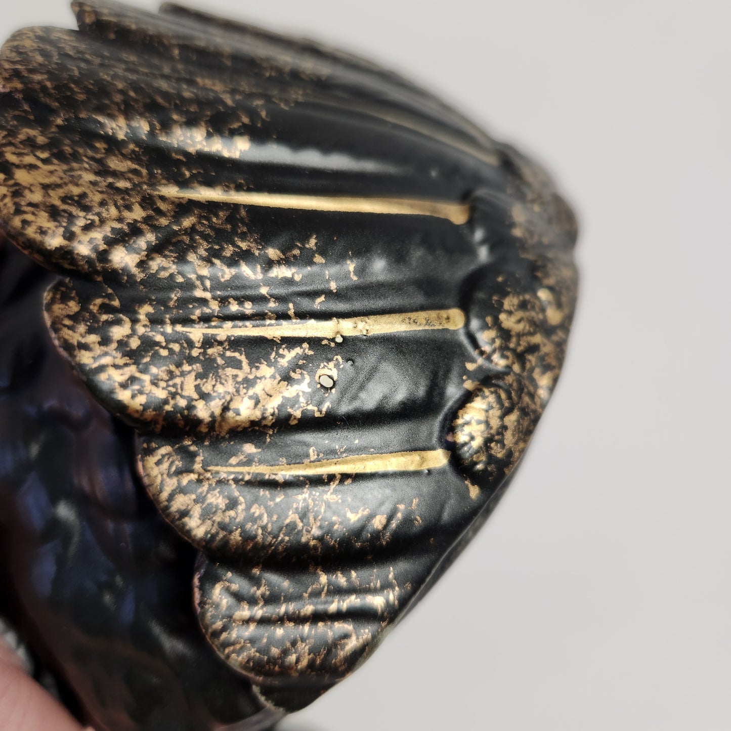 Black and Gold Swan Porcelain Trinket Box