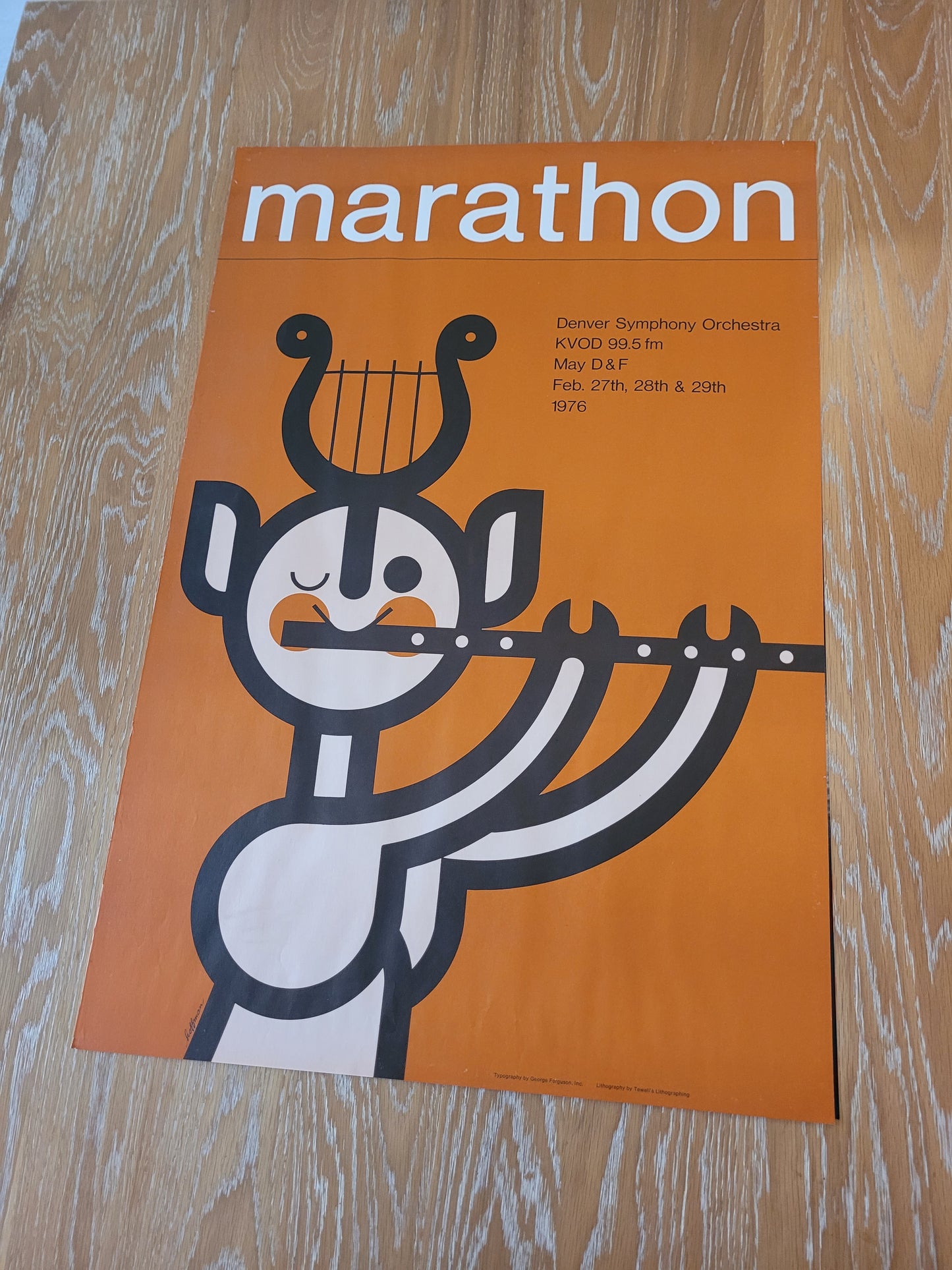 Marathon - Gene Hoffman - May D & F Denver Symphony Orchestra Lithograph Poster 1976