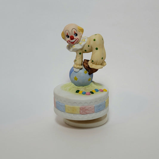 Lefton - Porcelain Clown Rotating Music Box