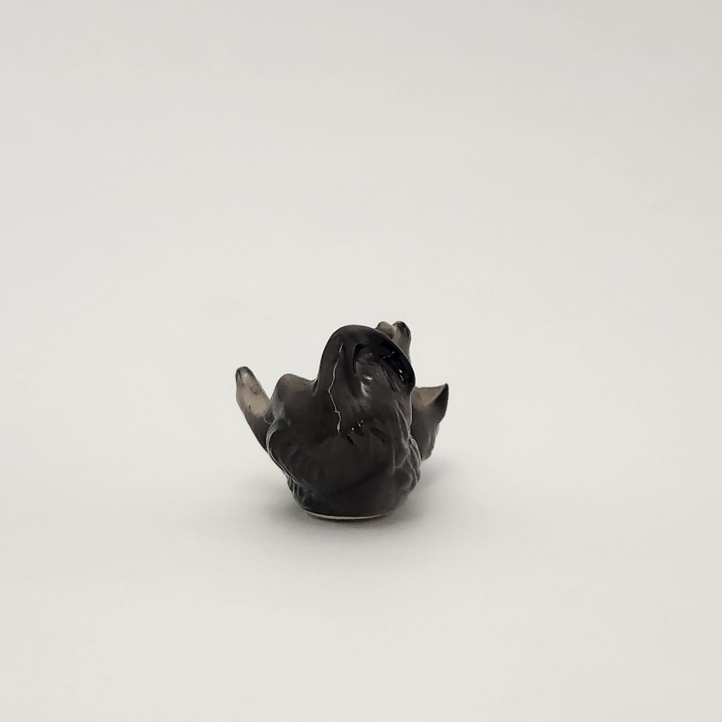 Grey Ceramic Tabby Cat Figurines x3