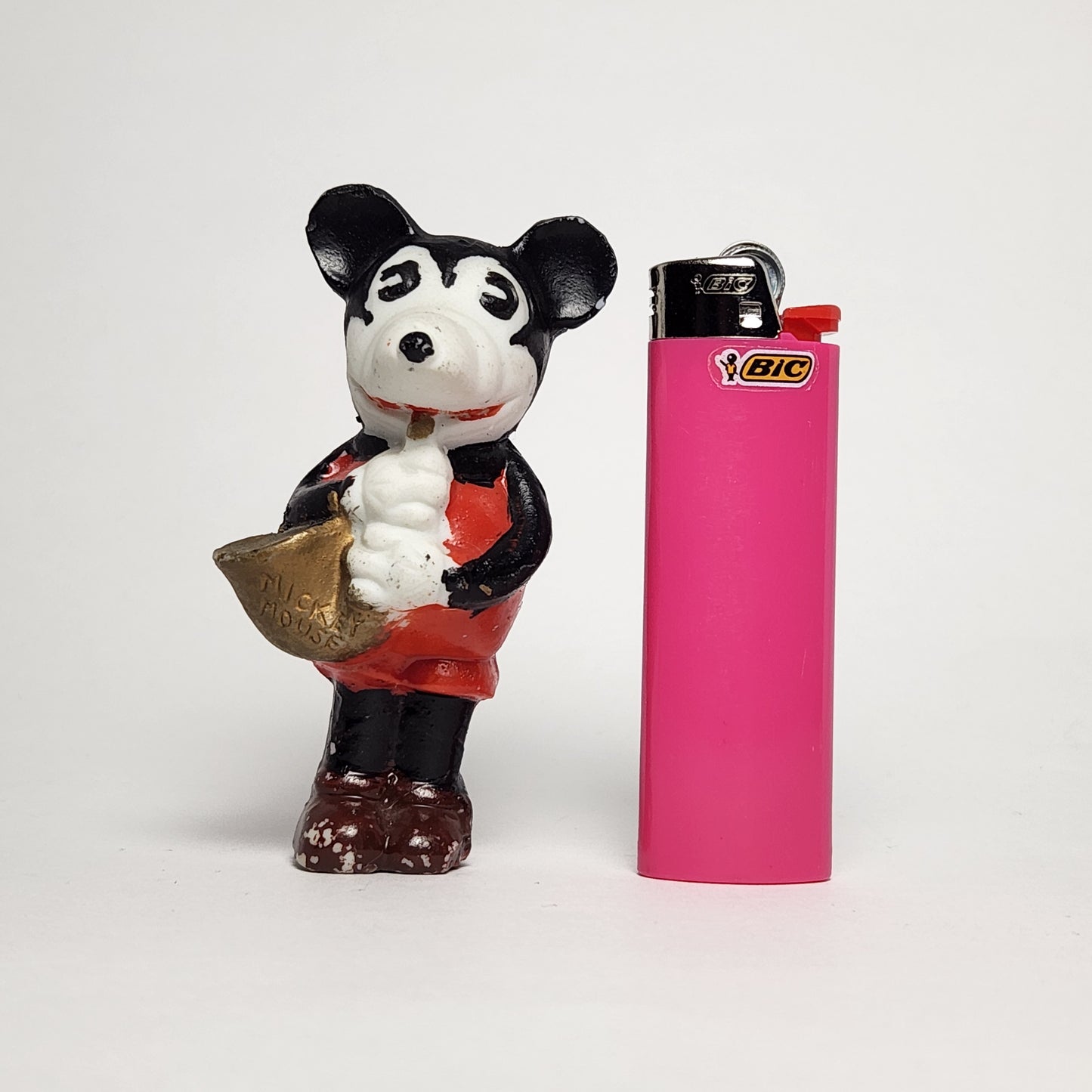 Porcelain Bisque Mickey Mouse Playing Horn Figurine 1930s