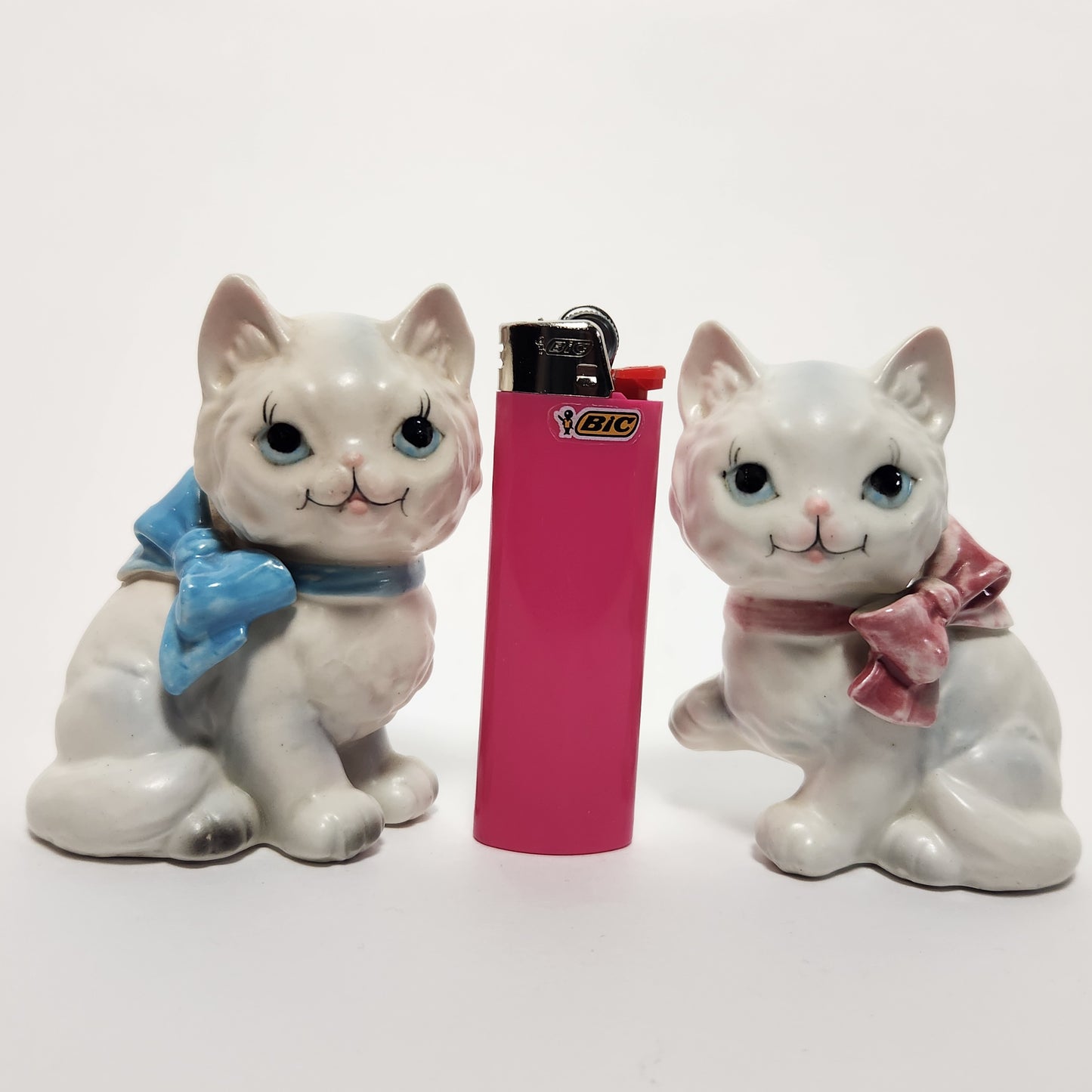 White Kittens with Bows Salt and Pepper Shaker Set