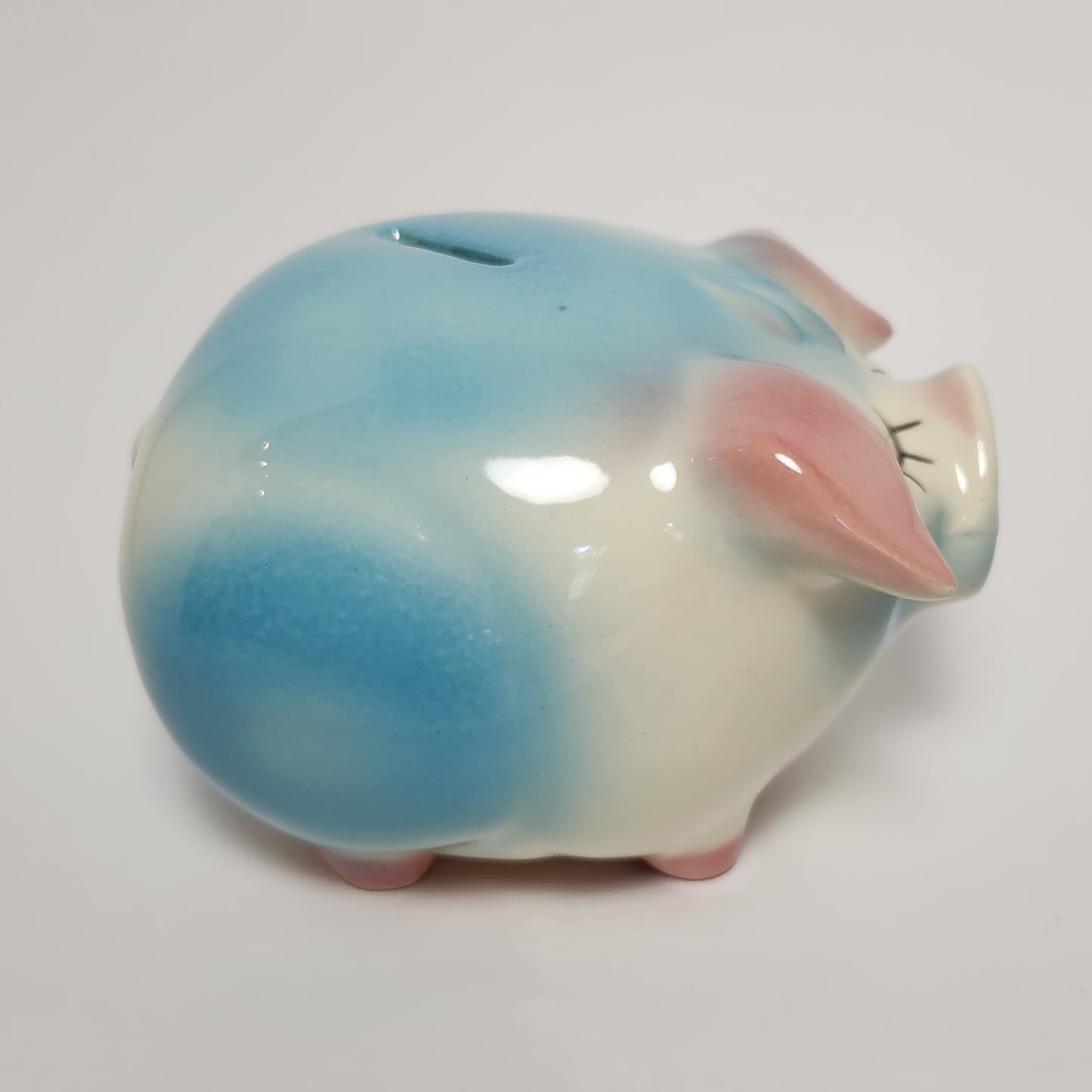 Hull Leeds - Blue Corky Pig Ceramic Piggy Bank 1957