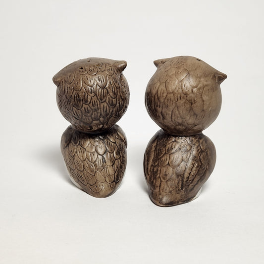 Porcelain Bisque Owl Salt and Pepper Shaker Set