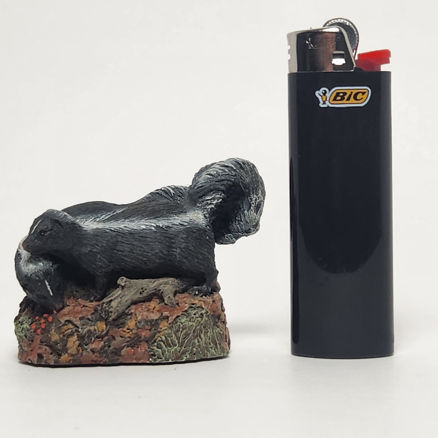 The Bronze Menagerie - Herman Deaton - Painted Bronze Skunks Figurine 1977