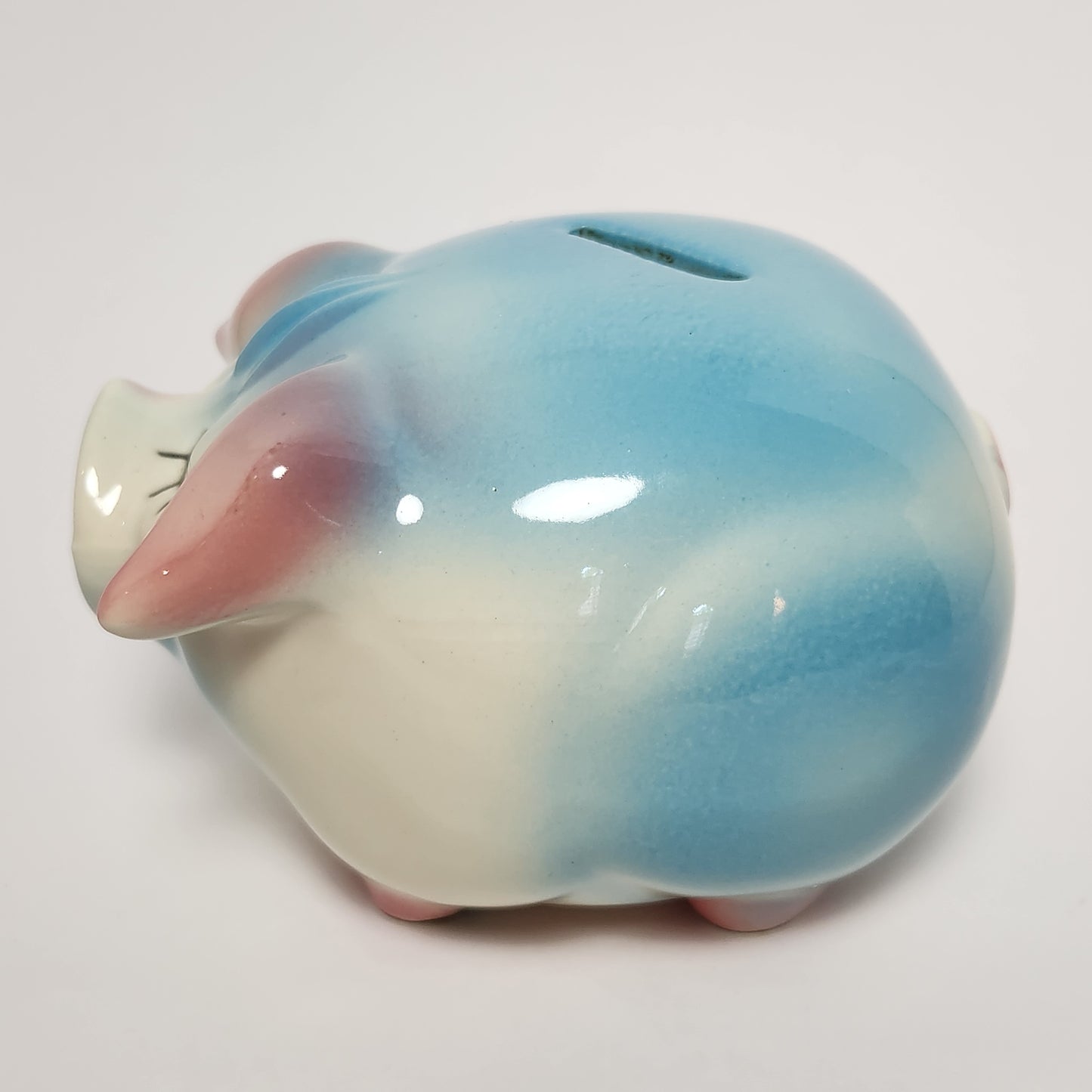 Hull Leeds - Blue Corky Pig Ceramic Piggy Bank 1957