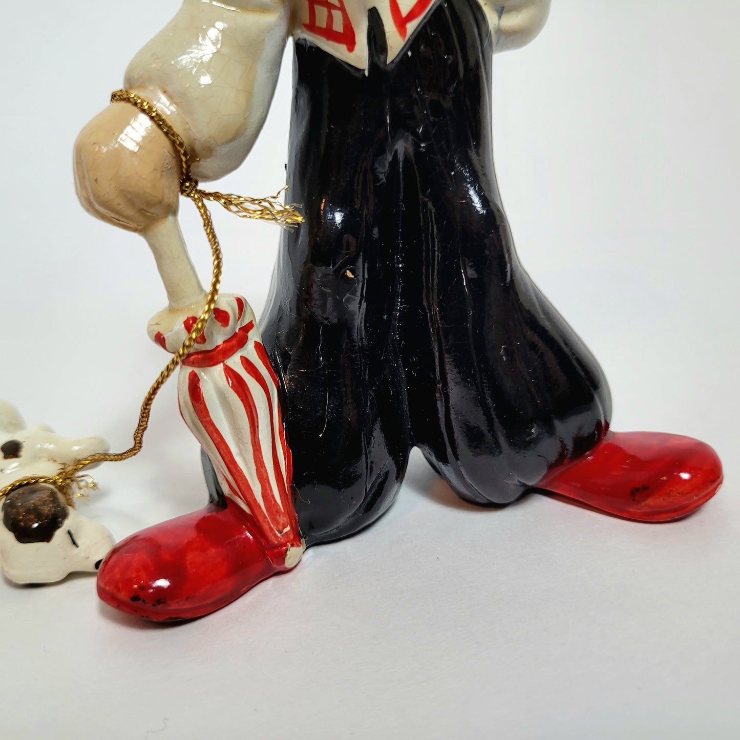 Enesco - Porcelain Clown with Dog on Leash Figurine