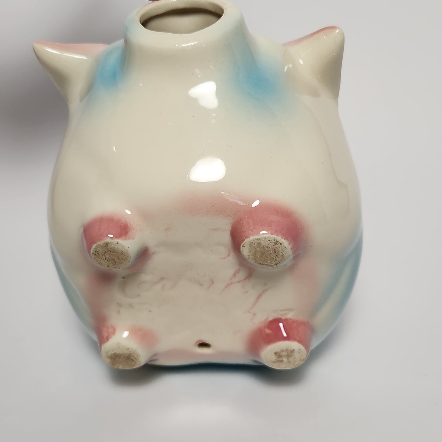 Hull Leeds - Blue Corky Pig Ceramic Piggy Bank 1957