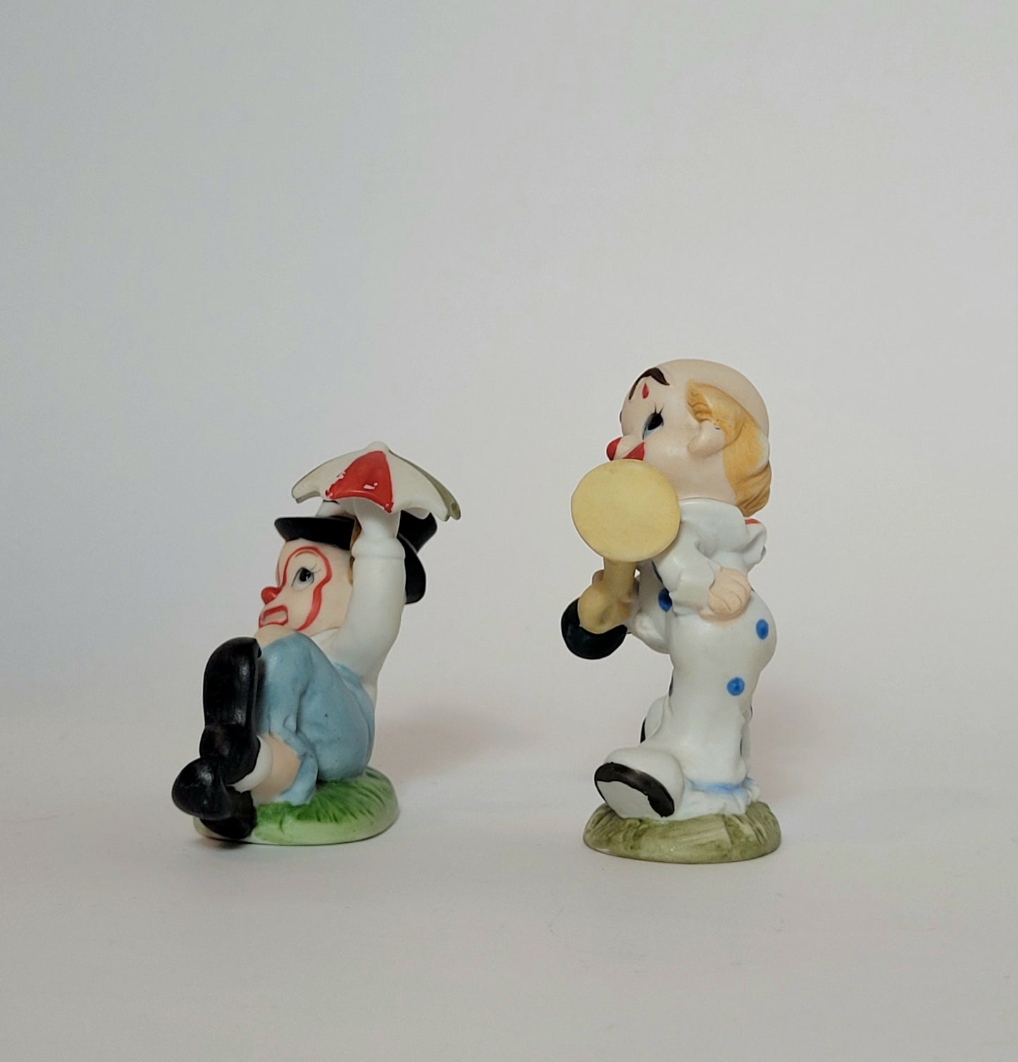 Lefton - Porcelain Clown Figurines (Set of 2) 1980s