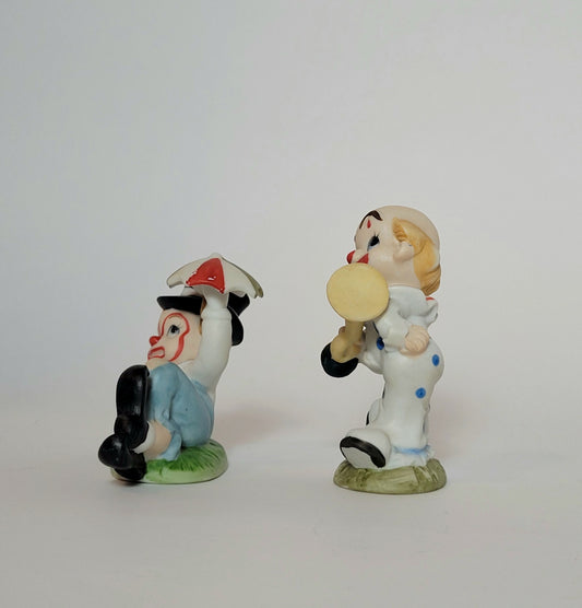 Lefton - Porcelain Clown Figurines (Set of 2) 1980s
