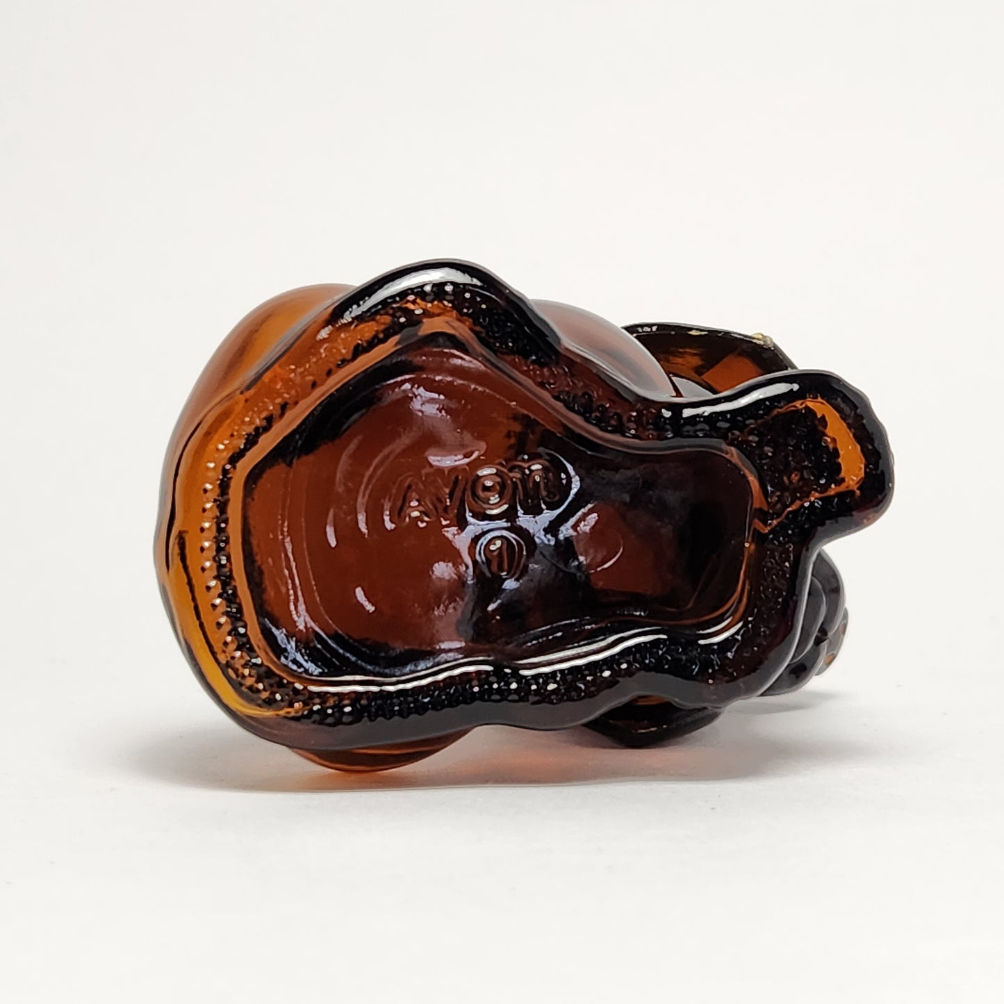 Avon - Brown Glass Basset Hound Cologne Bottle 1970s