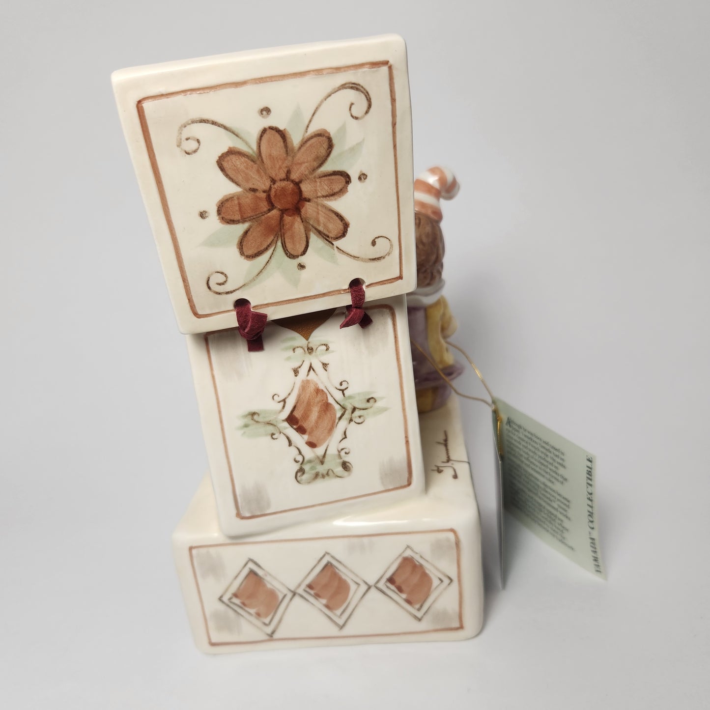 Schmid - Tsenekazu Yamada - Clown Doll and Teddy Bear Jack-in-the-Box Music Box 1983