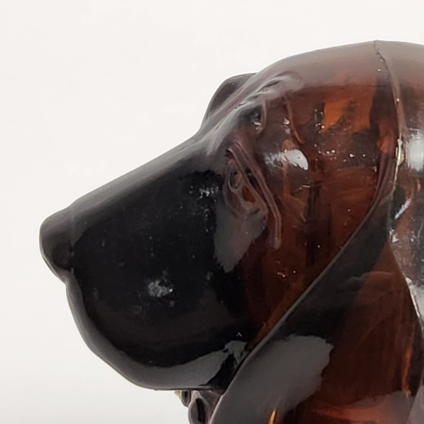 Avon - Brown Glass Basset Hound Cologne Bottle 1970s