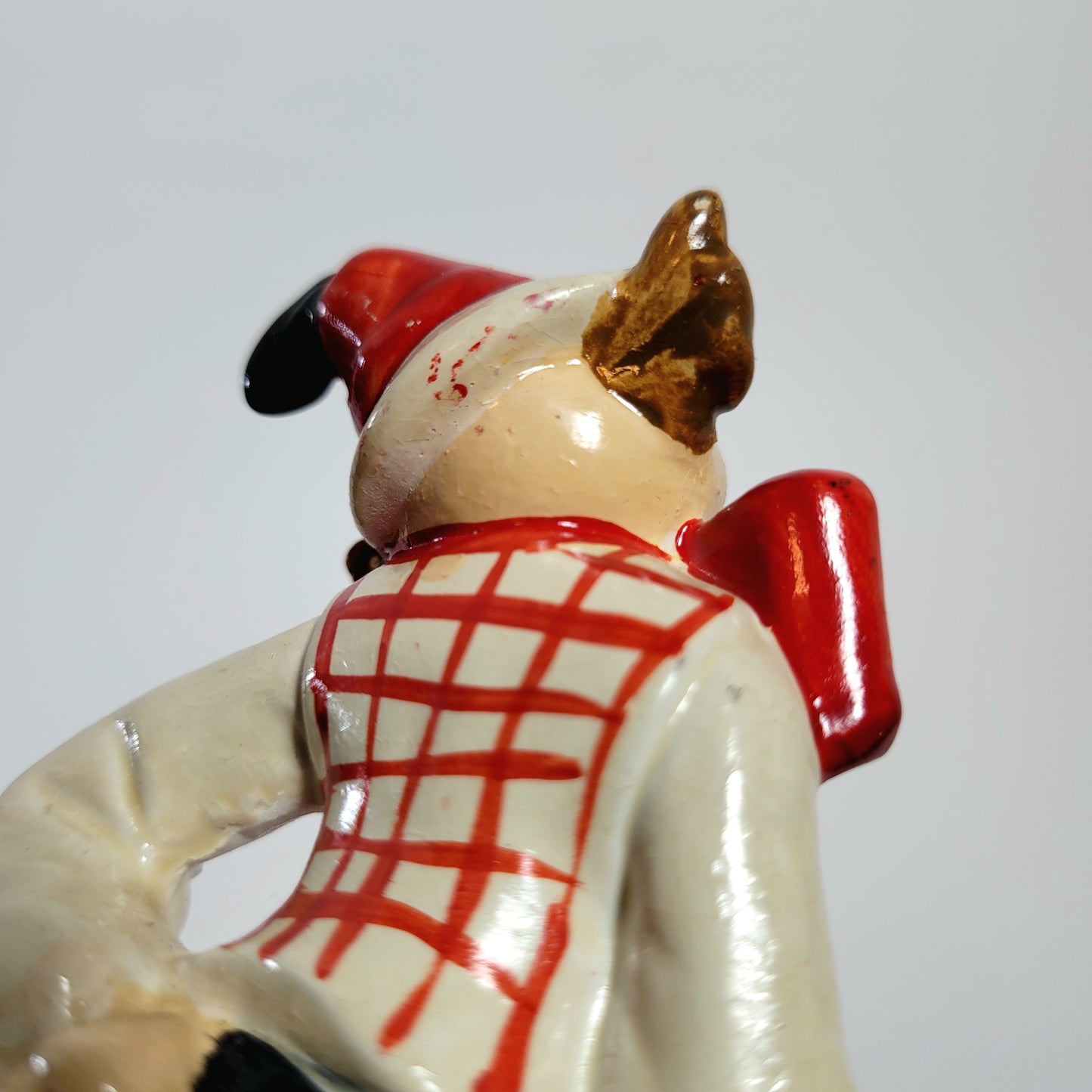 Enesco - Porcelain Clown with Dog on Leash Figurine