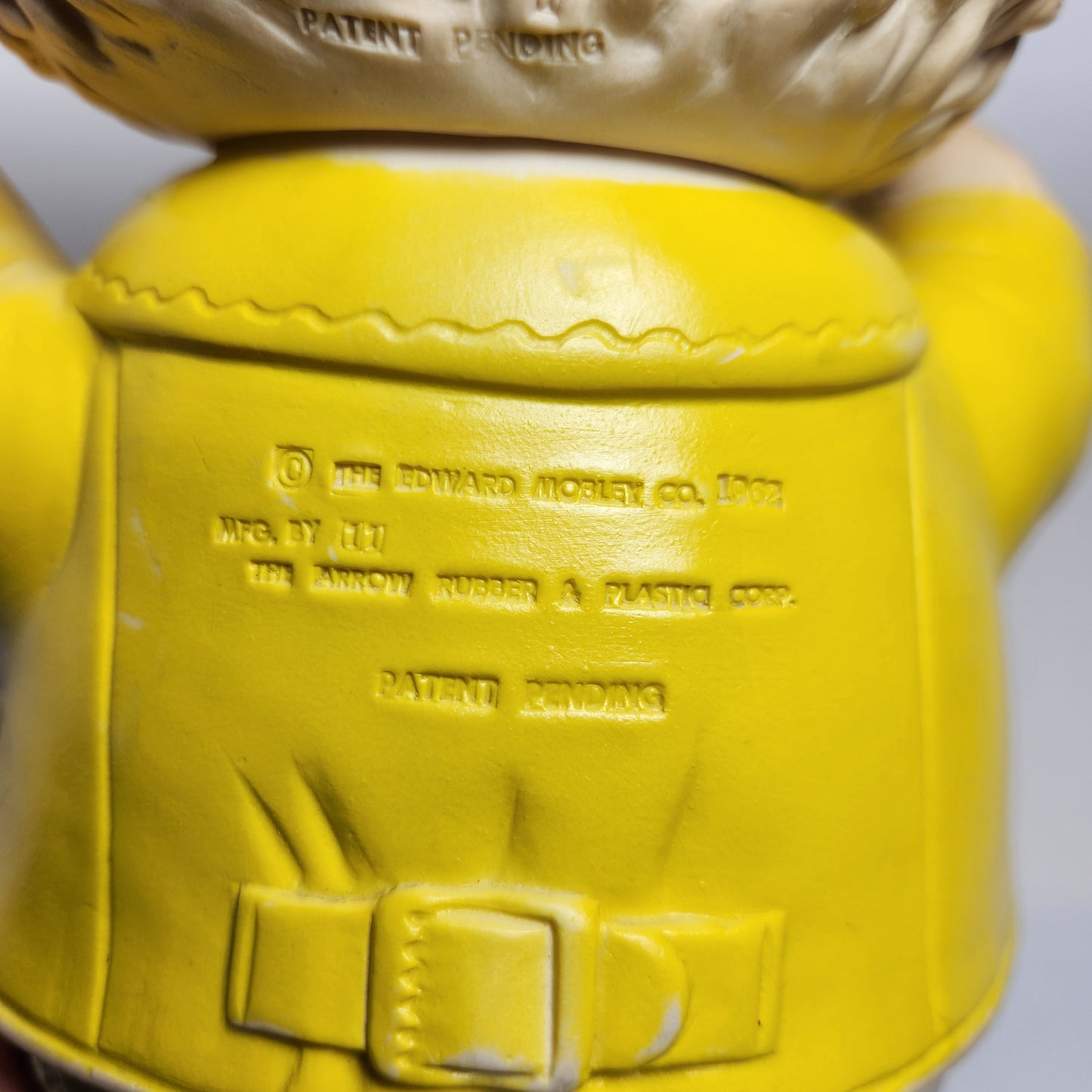 Arrow Rubber and Plastics Corporation - Edward Mobley - Yellow Bear Rubber Squeak Toy 1962