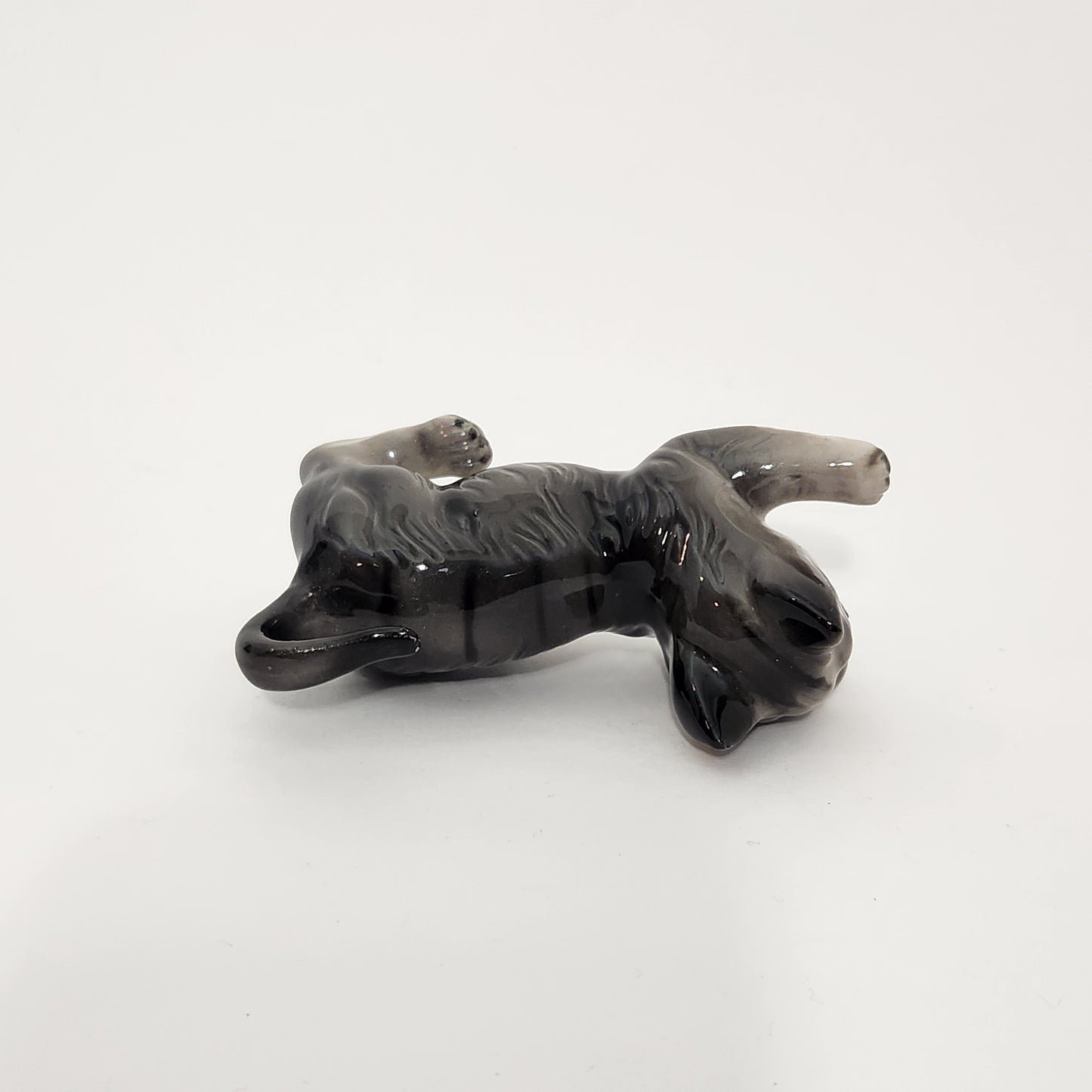 Grey Ceramic Tabby Cat Figurines x3