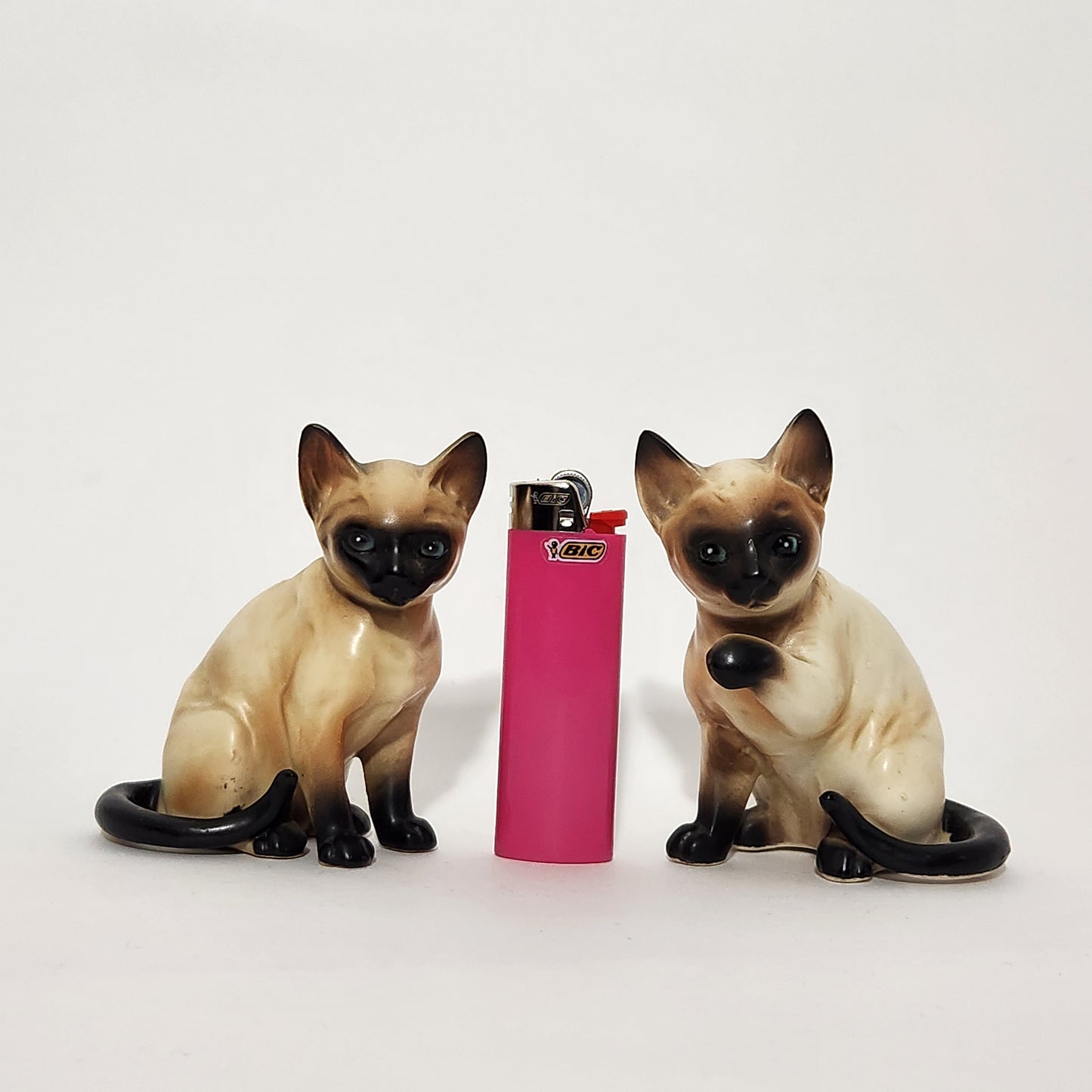 Lefton - Porcelain Siamese Cat Figurines Set of 2