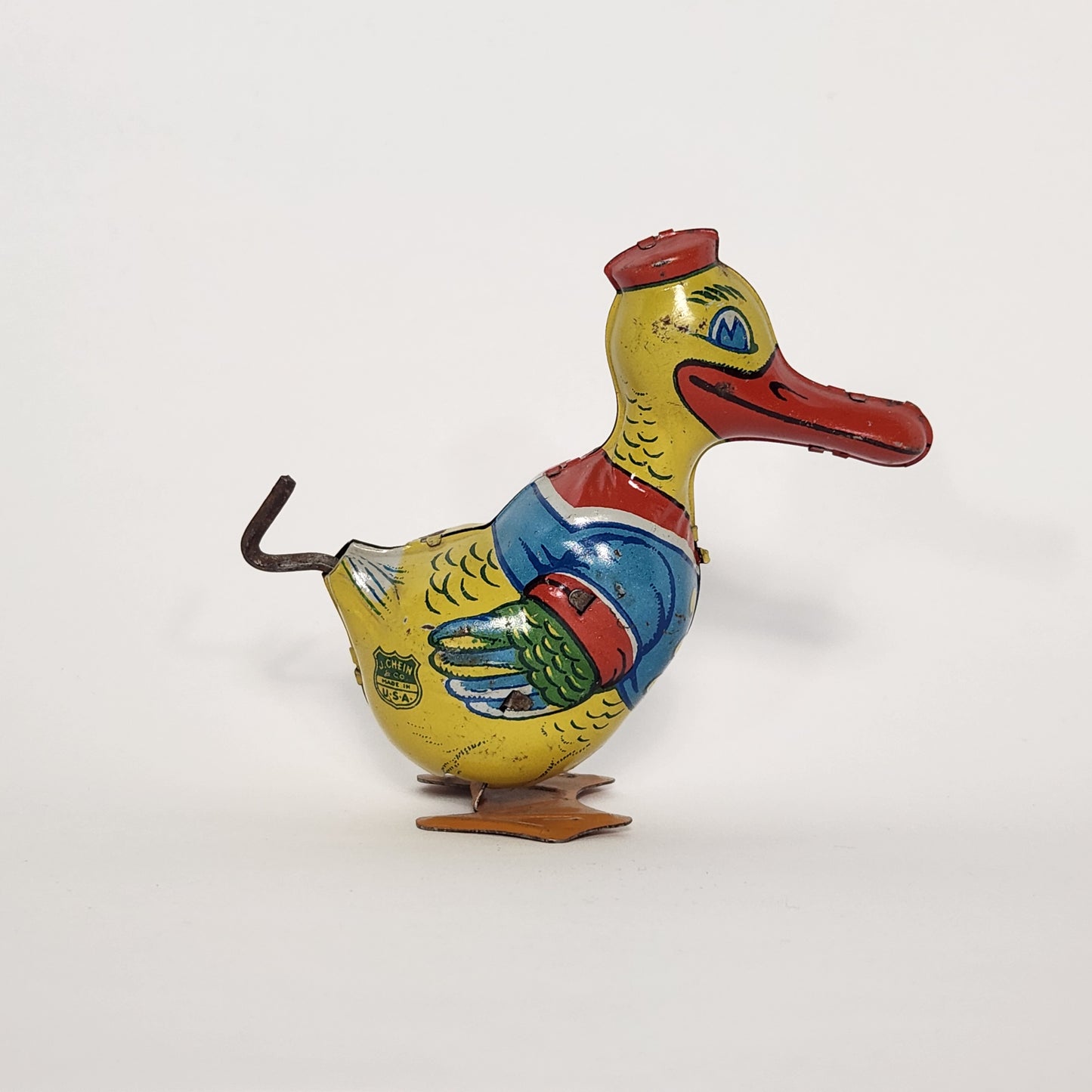 J. Chein & Company - Tin Lithographed Windup Sailor Duck Toy 1930s