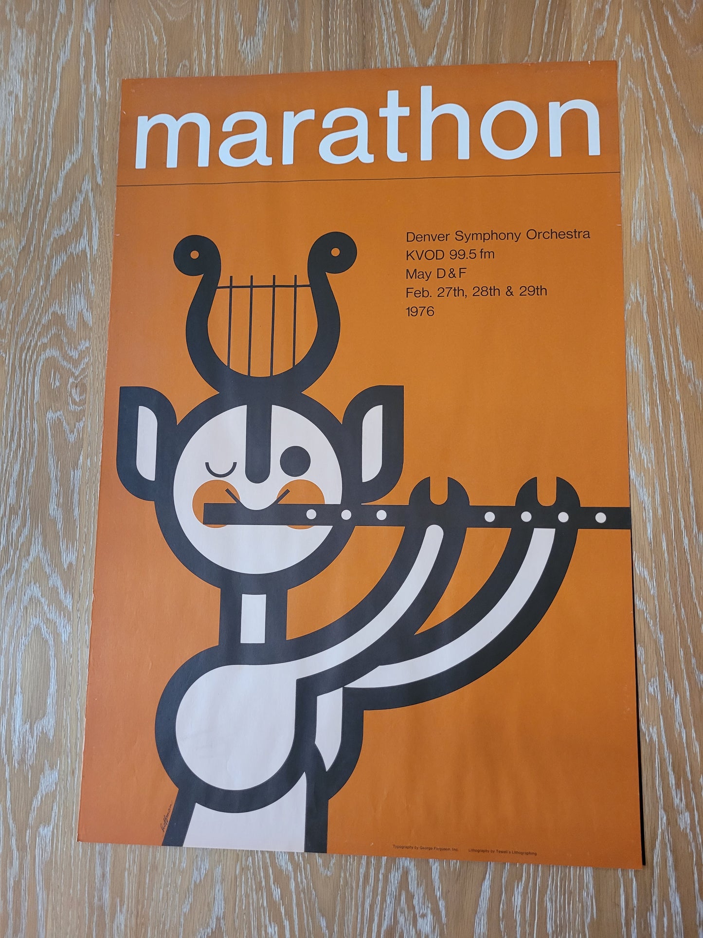 Marathon - Gene Hoffman - May D & F Denver Symphony Orchestra Lithograph Poster 1976