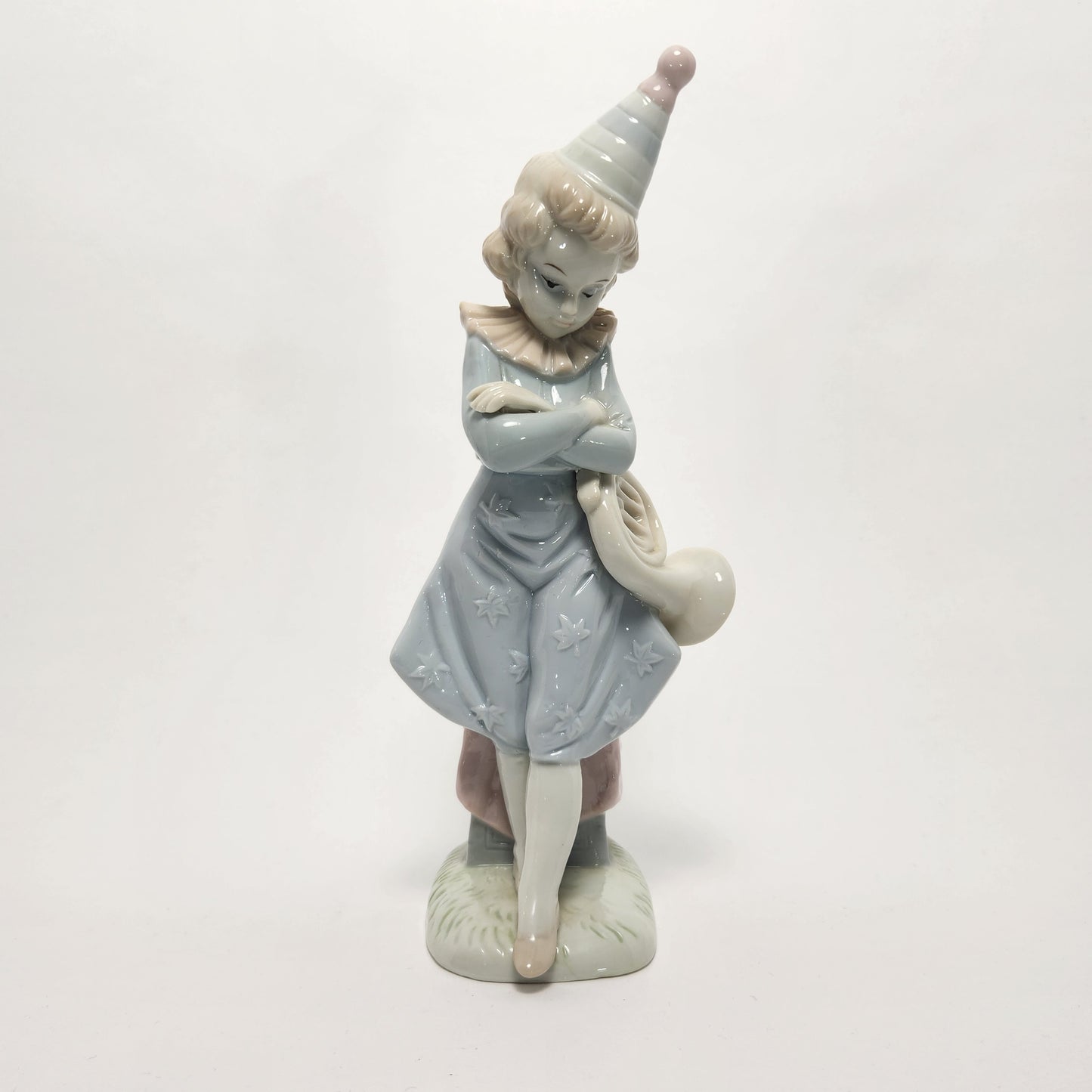 Alfretto - Porcelain Sad Clown Girl with French Horn Figurine