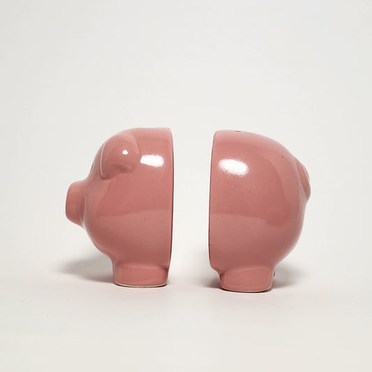 Halved Pink Pig Ceramic Salt and Pepper Shaker Set