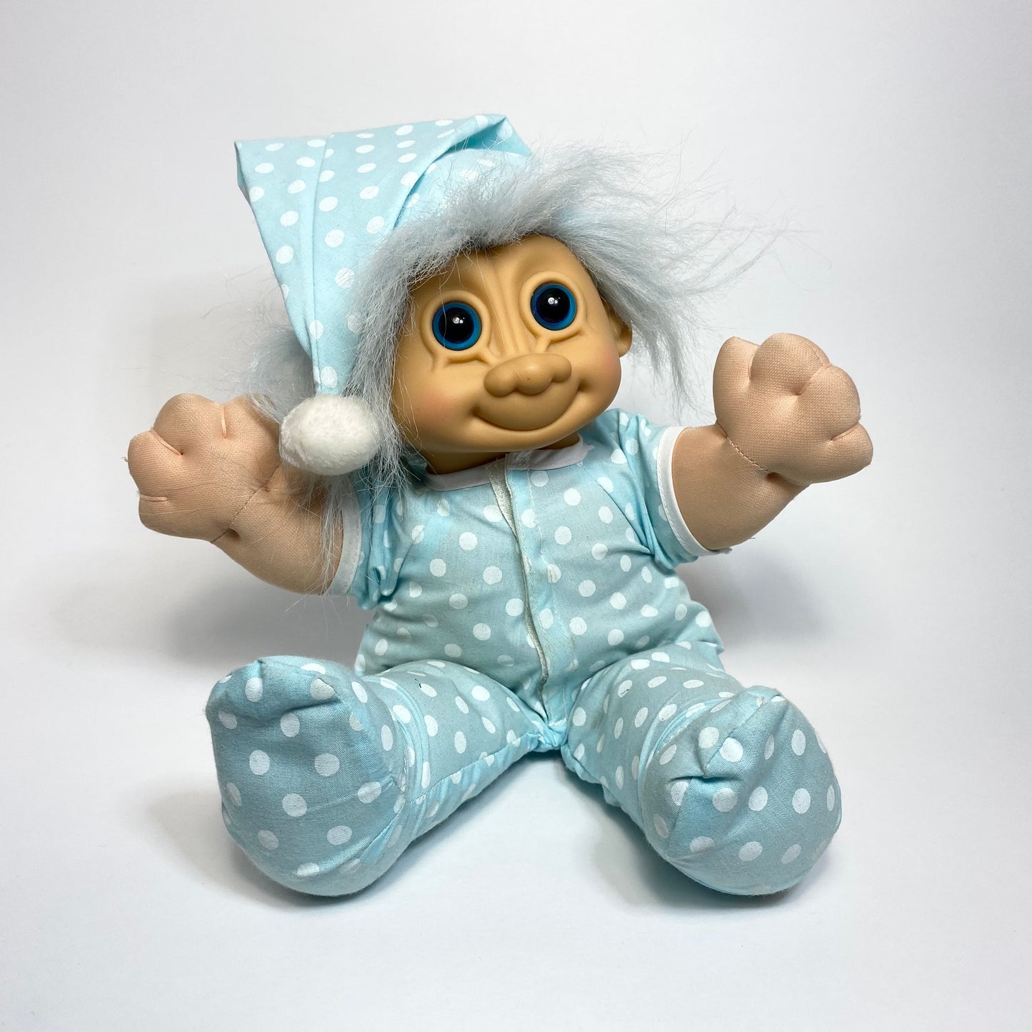 Russ - Troll Kidz Doll with Blue Pajamas 1990s