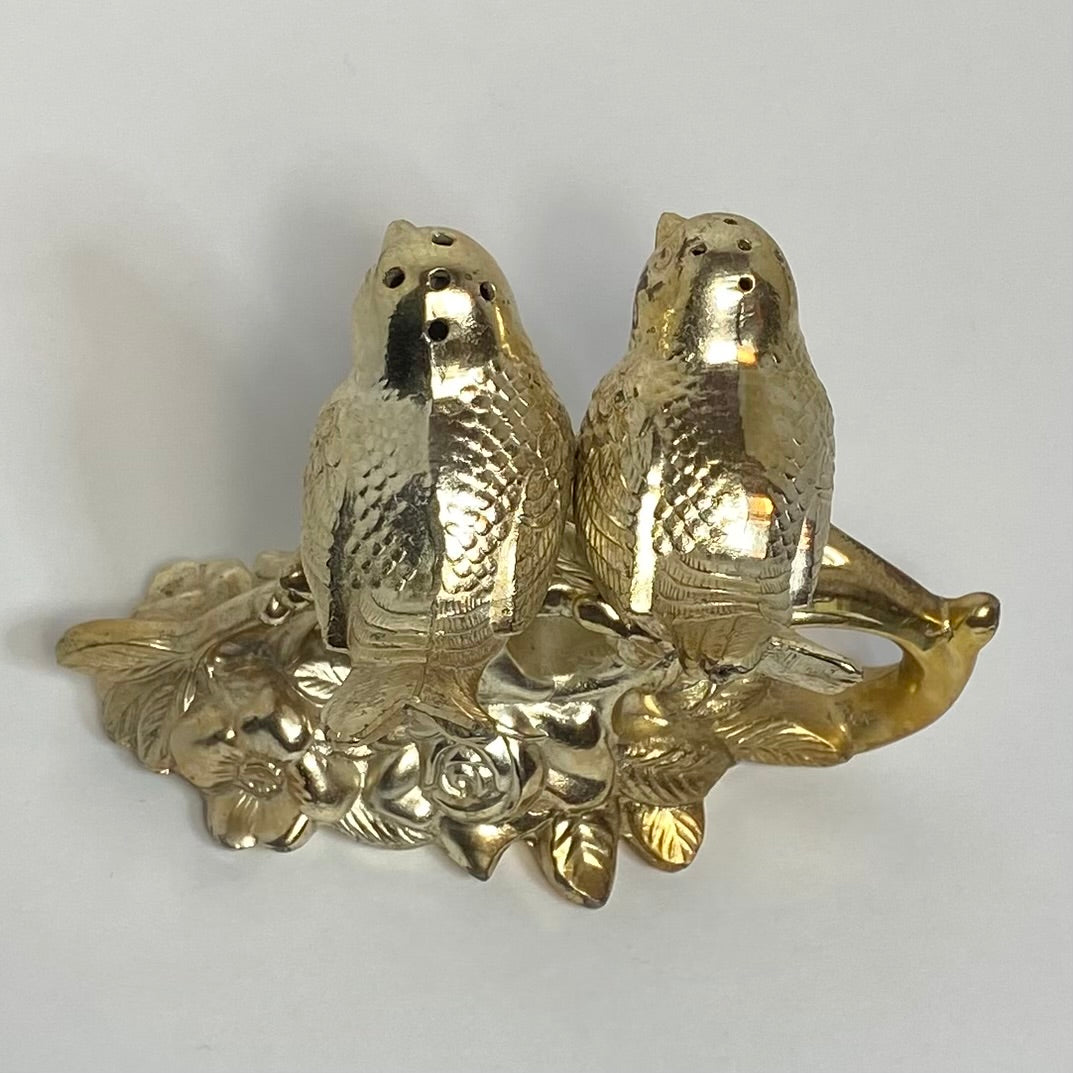 Gold-Plated Bird Salt and Pepper Shakers 1950s