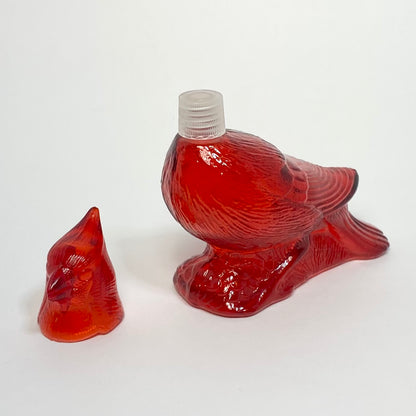 Avon - Glass Red Cardinal Cologne Bottle 1970s