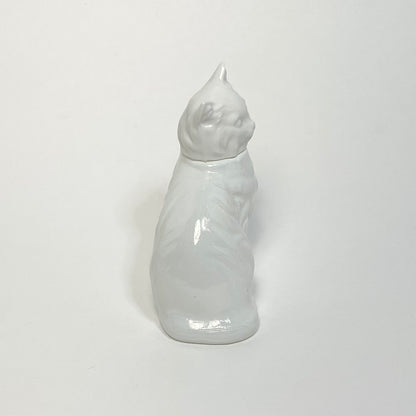 Avon - Glass White Cat Cologne Bottle 1970s