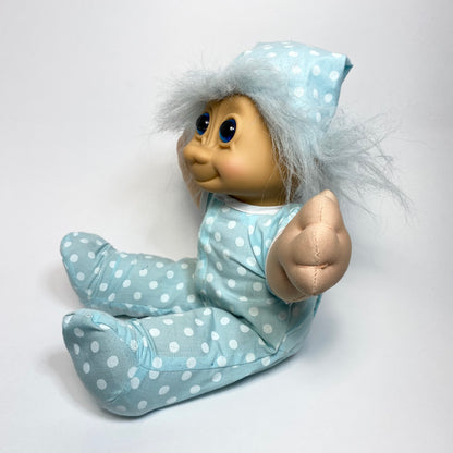 Russ - Troll Kidz Doll with Blue Pajamas 1990s