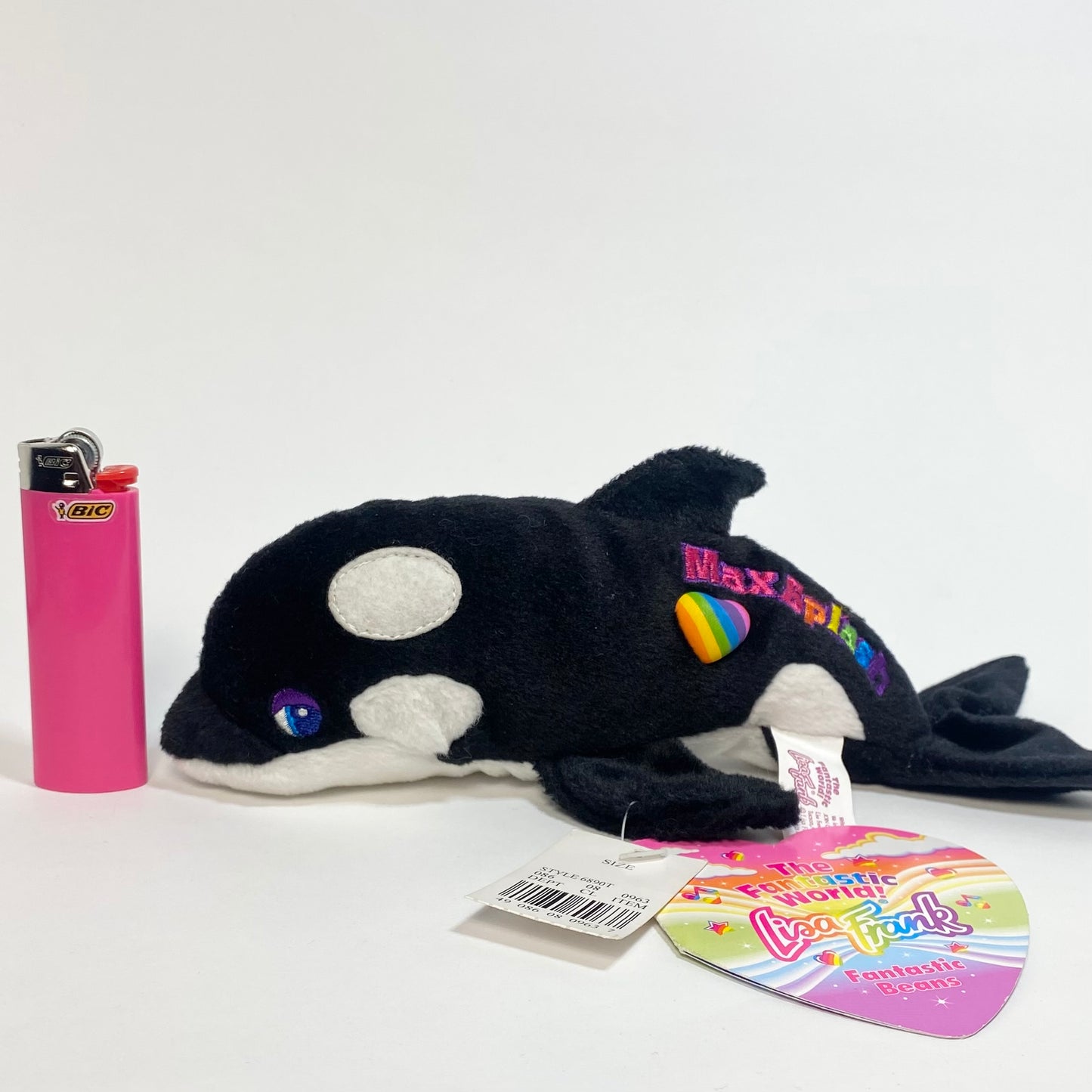 Lisa Frank - Max Splash Orca Whale Fantastic Beans Plush 1998