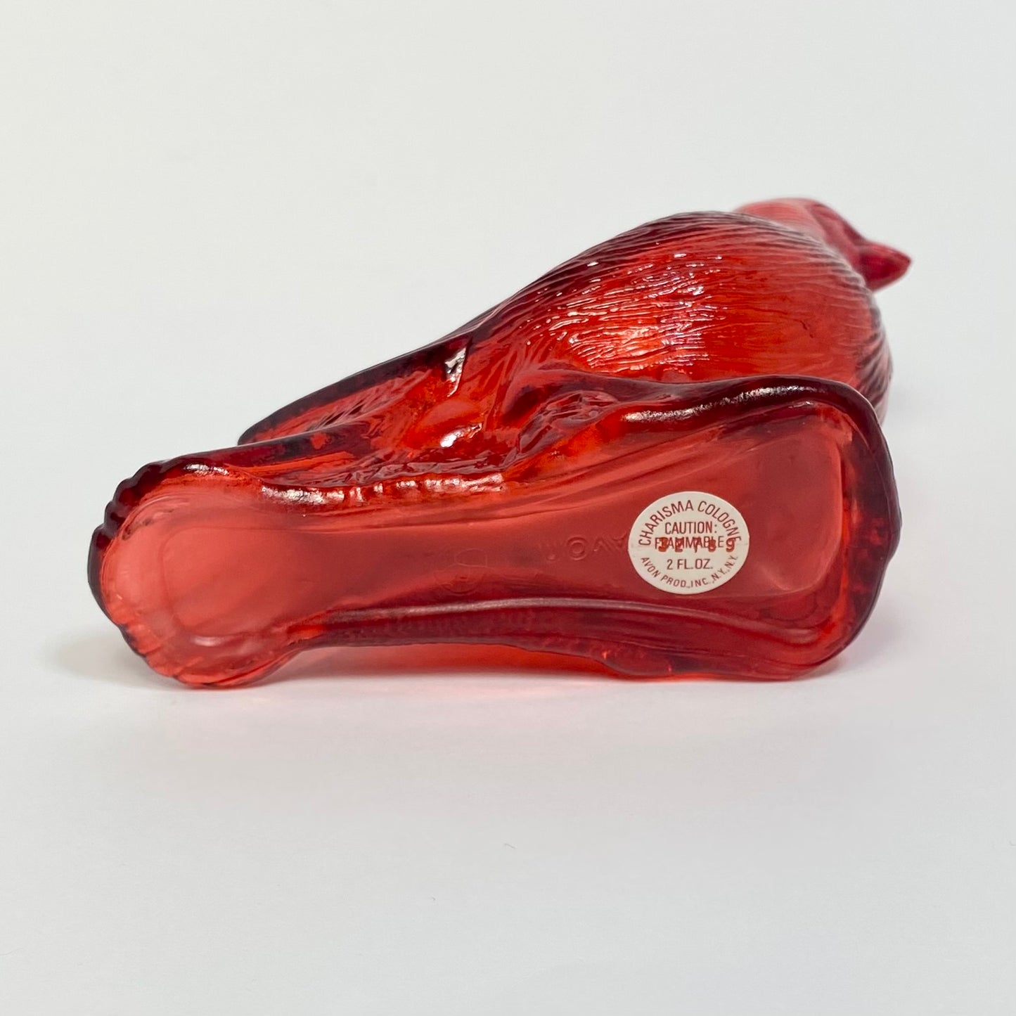 Avon - Glass Red Cardinal Cologne Bottle 1970s